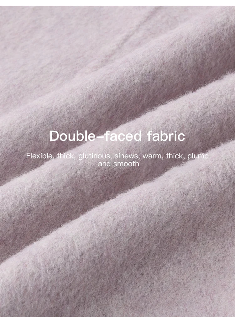 MISHOW Women's Tweed Wool Double-Faced Short Coat with Scarf 2025 Winter Loose Warm Outerwear O-neck Coat Office Lady MXE86W0977