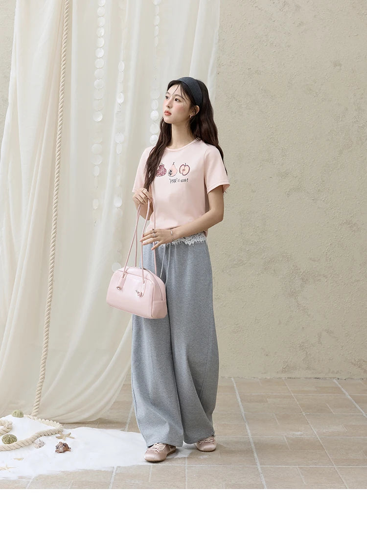 MISHOW Summer Print Casual T-shirt Women New 2025 Short Sleeve Round Neck Slim Shirts Female Fashion Office Lady Tops MXE33T0500