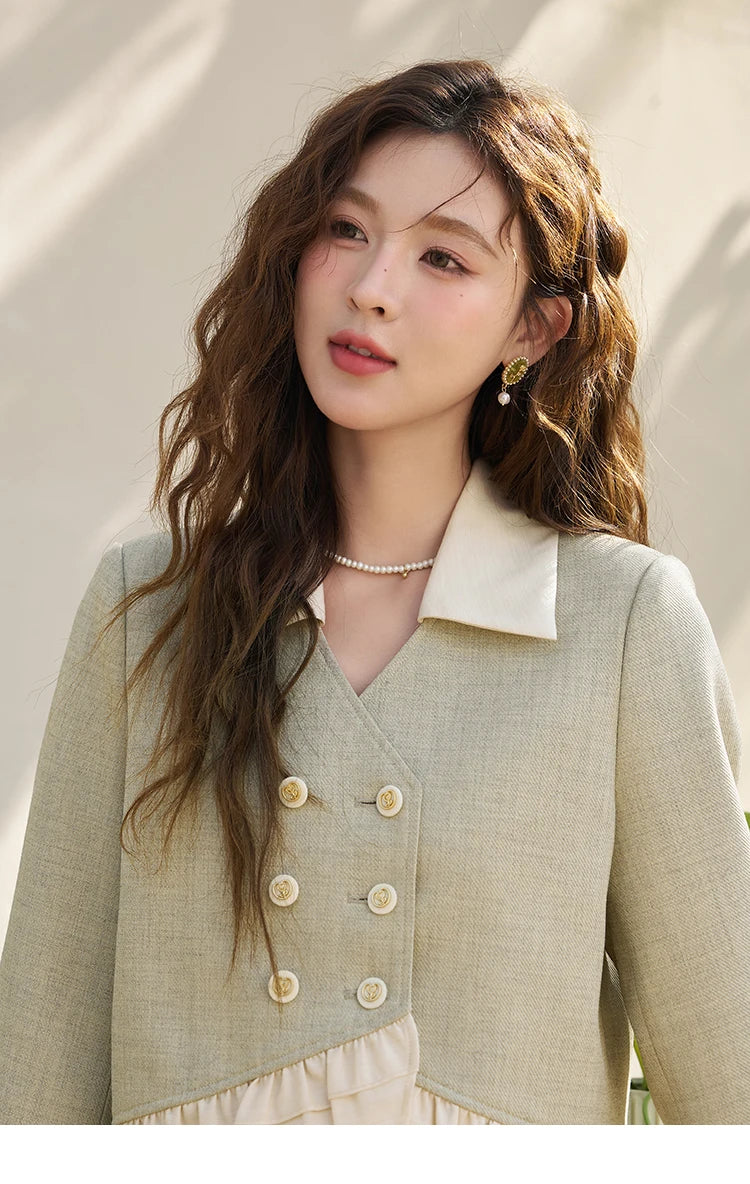 MISHOW Mini Skirt Jacket Separately Women Outfit 2024 Spring Autumn Fashion Crop Female Jacket Pleated A-line Skirts MXD11W0293