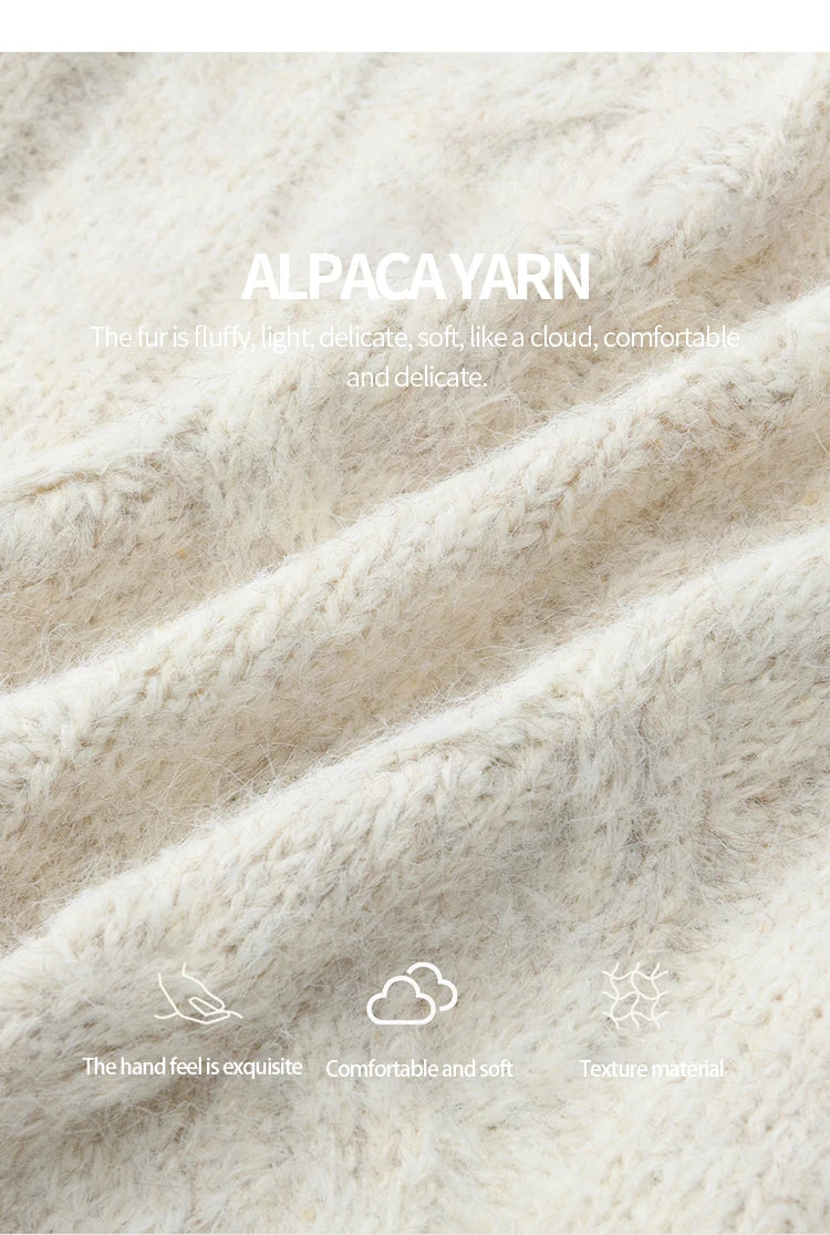 MISHOW Hand-crocheted Knitted Cardigan for Women 2025 Autumn Luxury Long Sleeves Wool Blended Loose Casual Tops MXE48Z2575