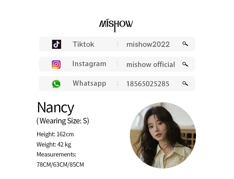 MISHOW 100% Cotton Shirt For Women Autumn 2025 New Fashion Petal Ribbon Button Long Sleeves Shirt Women's Clothing MXE41C2349