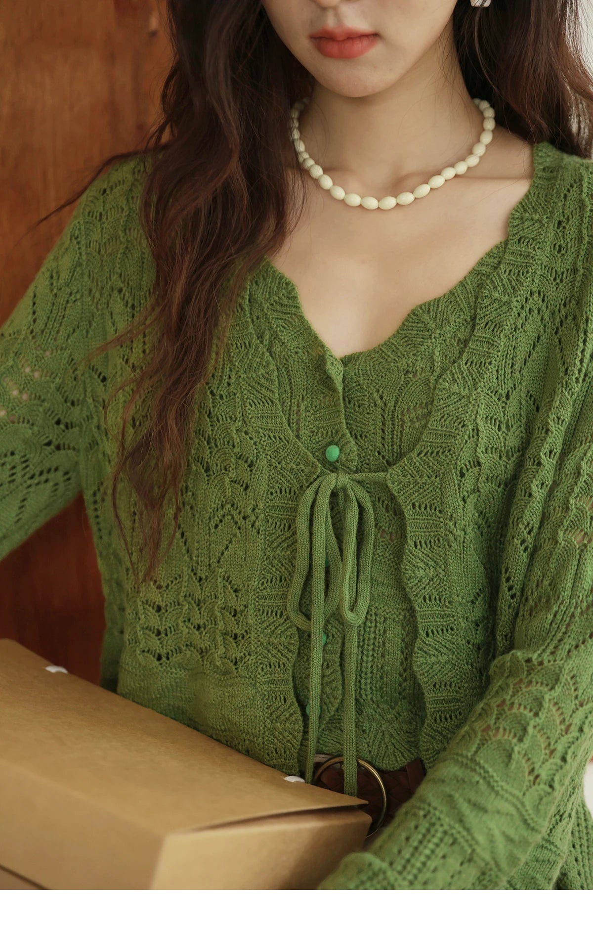 MISHOW Women's Wool Knitted Suit Autumn 2025 Flared Sleeves Lace-up Cardigan Single-breasted Camisole Two-piece Set MXE42T0717