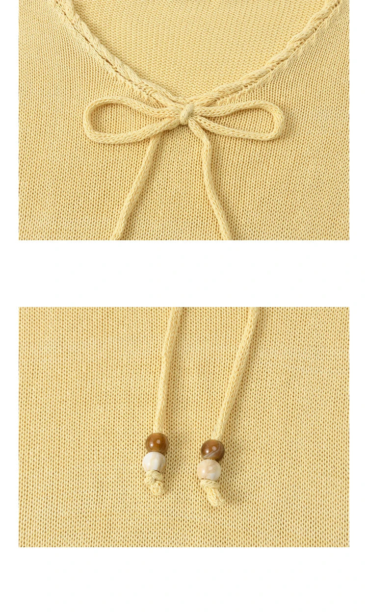 MISHOW Office Lady Summer Knitted Sweater V-neck Short Sleeve Solid Slimming Bead Design Pullover Female Lazy Tops MXE33Z1227