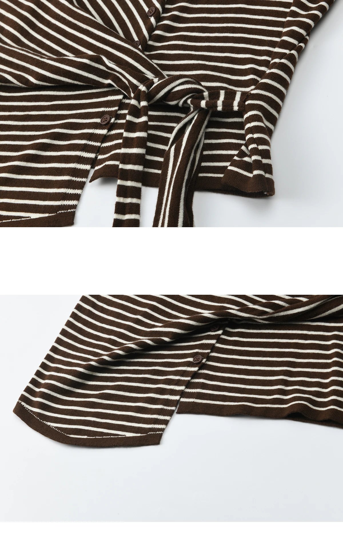 MISHOW Women's Coffee Striped Knitted Top 2025 Autumn Retro Commute Long Sleeves Loose Cardigan Sweater Women Clothes MXE46Z2537