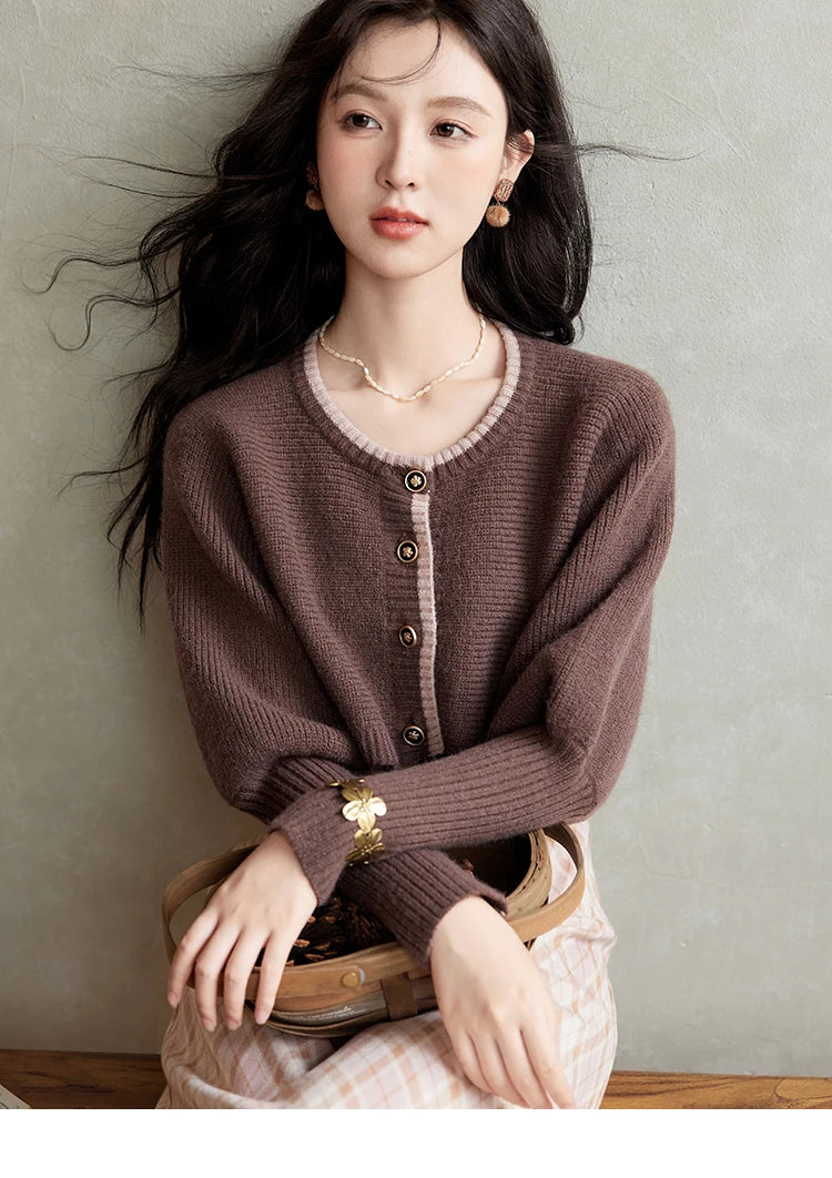 MISHOW French Vintage Dress O Neck Knitted Cardigan Separately Women Sweet Knitted Short Sweater Plaid Camisole Dress MXD43L2012