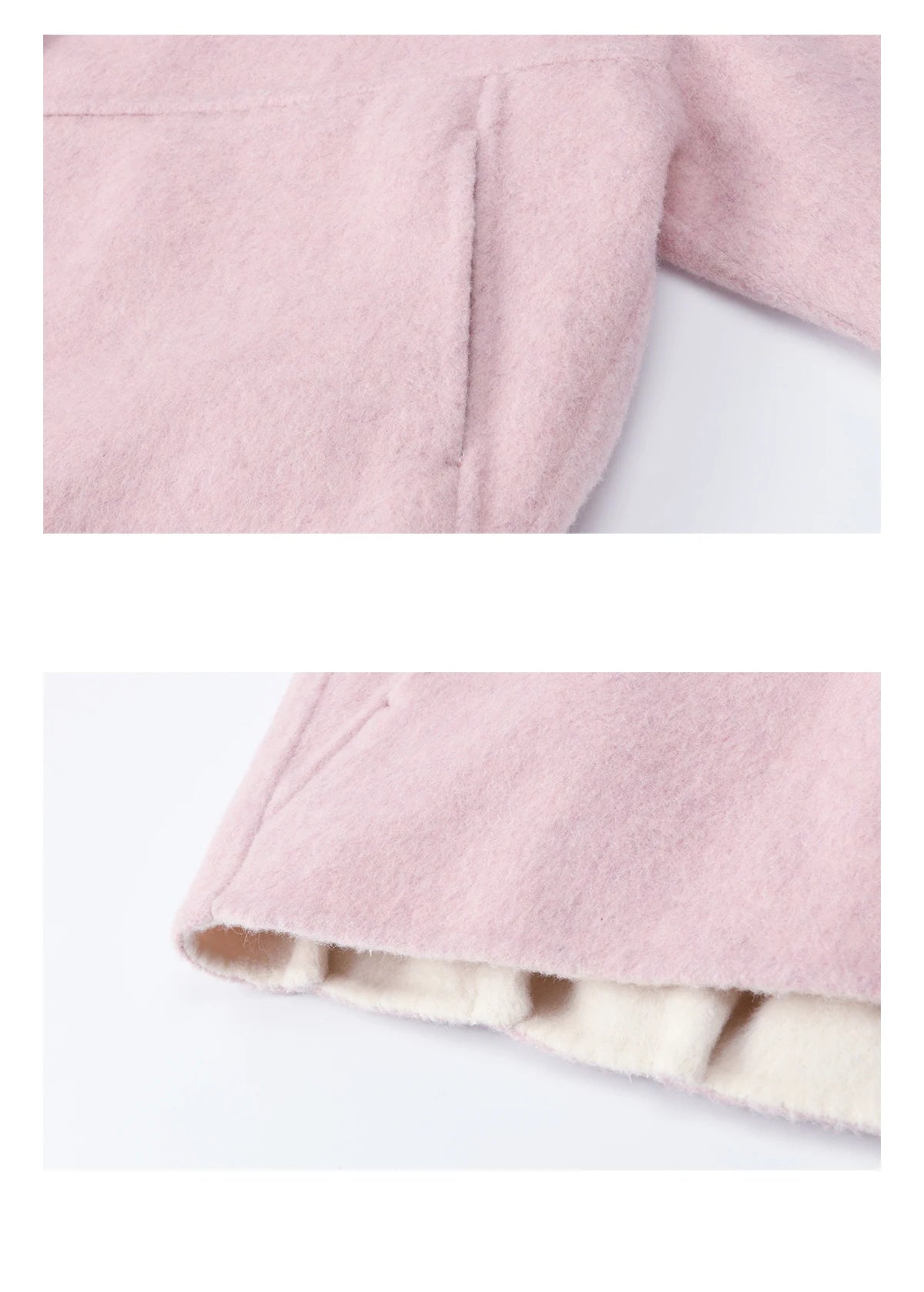 MISHOW Pink Wool Double-sided Woolen Coat Winter Hooded Bow Tie Strap Coats Loose Dropped Sleeves Coat Office Lady MXE91W1010