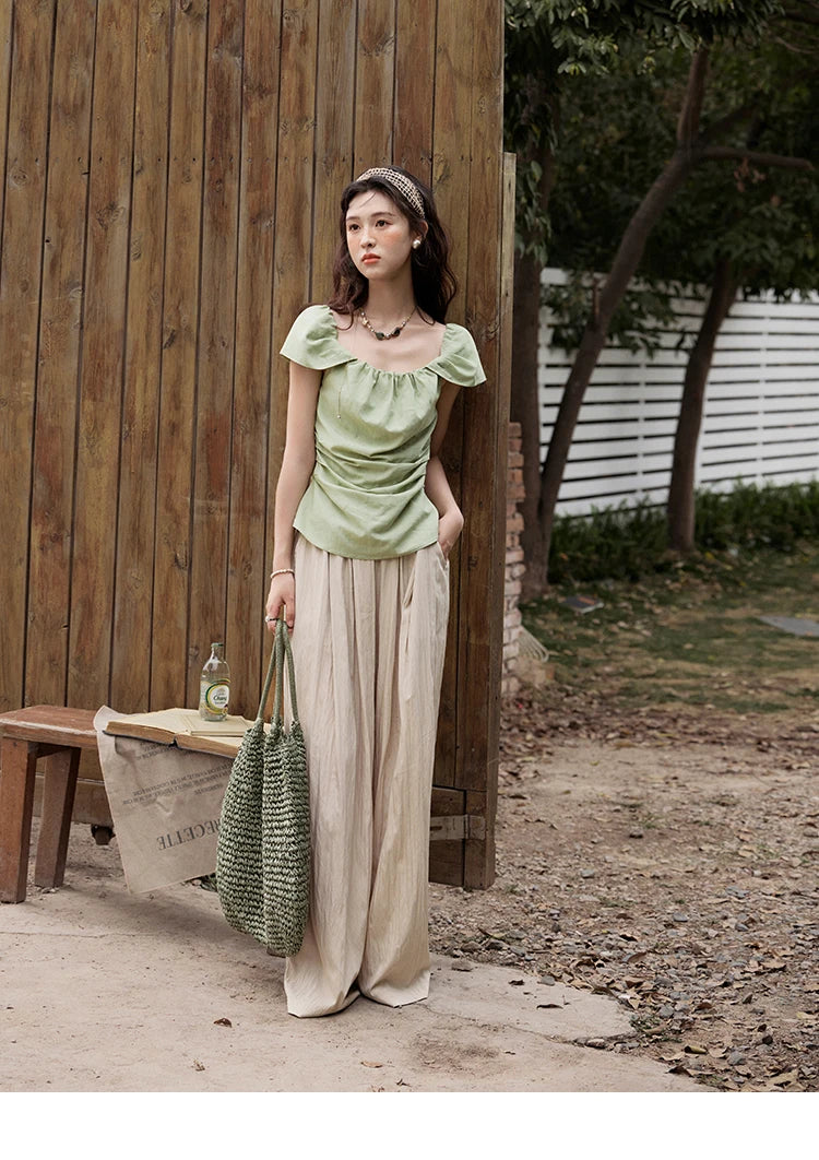 MISHOW Office Lady Summer Pants Women New 2025 Solid Loose High Waist Elastic Wide Cool Wide Leg Pant Female Slimming MXE31K0920