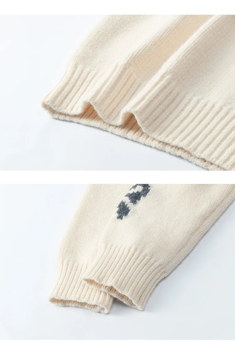 MISHOW Soft Lamb O-Neck Pullovers Color Clash Spliced Knitted Sweater 2024 Winter Women Clothes Thickened Warm Tops MXD59Z1140