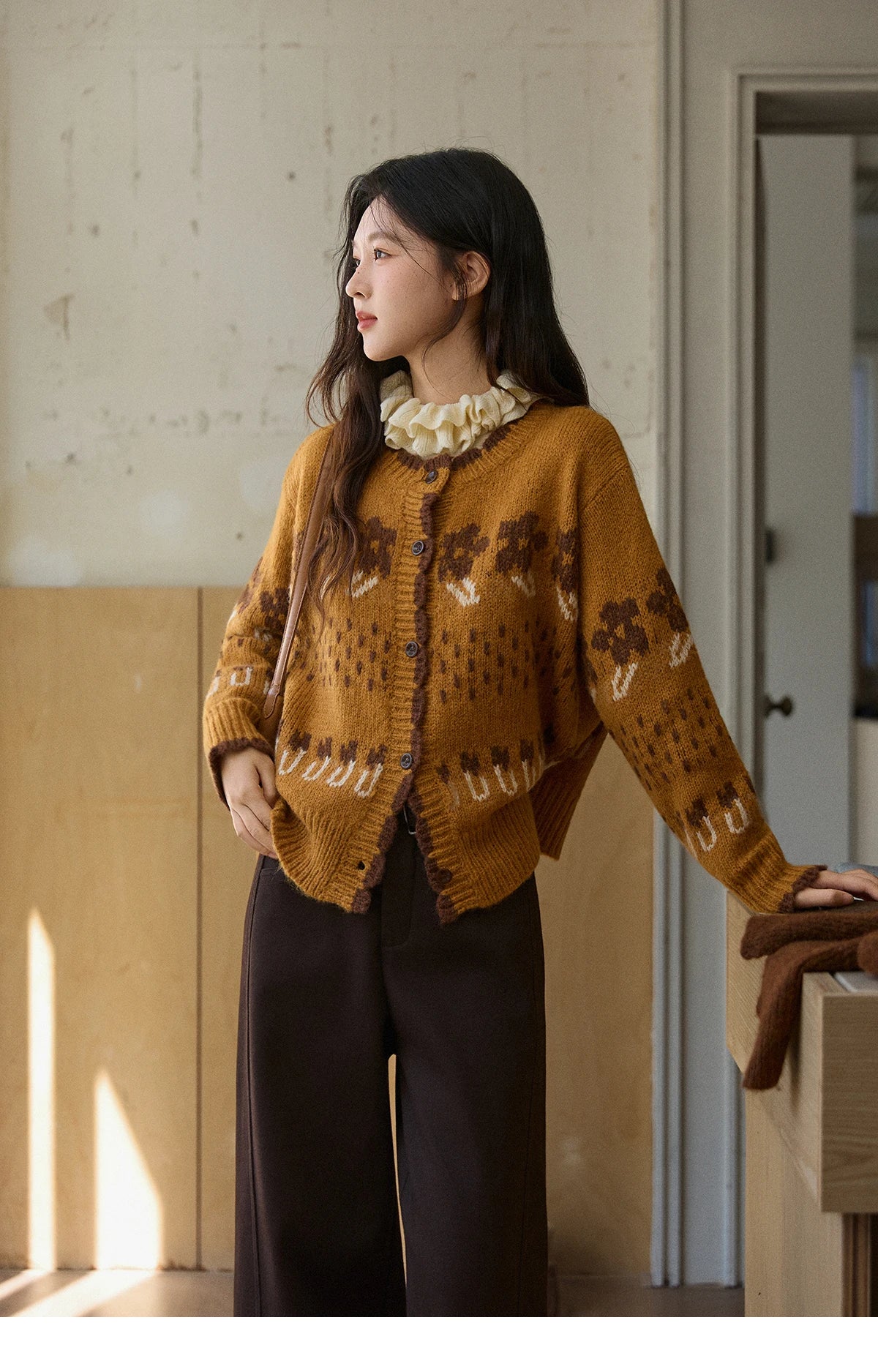 MISHOW Winter 2025 Turtleneck Knit Pullover for Women Thick Warm Fuzzy Cardigan Coat Outerwear Chic Streetwear MXE87Z2699