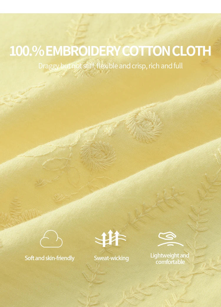 MISHOW 100% Cotton Women's Puff Sleeve Shirt 2025 Summer New Fashion Round Neck Button Top Casual Female Clothing MXE36X1873