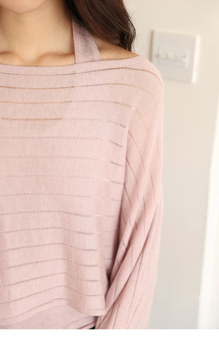 MISHOW Striped Short Hanging Neck Top Two-piece Set 2025 Autumn Wool Blend Knitted Sweater Casual Fashion Top Sets MXE46T1399