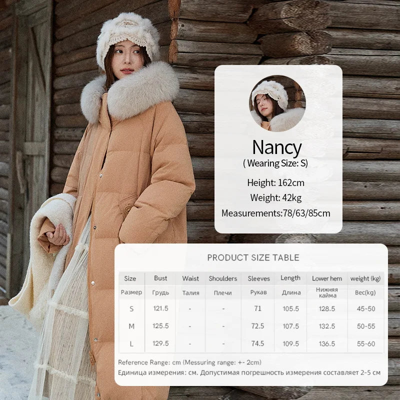 MISHOW Women's Winter Coat with Hood 2025 Fashion Solid Commute Long Down Jacket Windproof Warm Down Coat Luxury MXE51Y0079