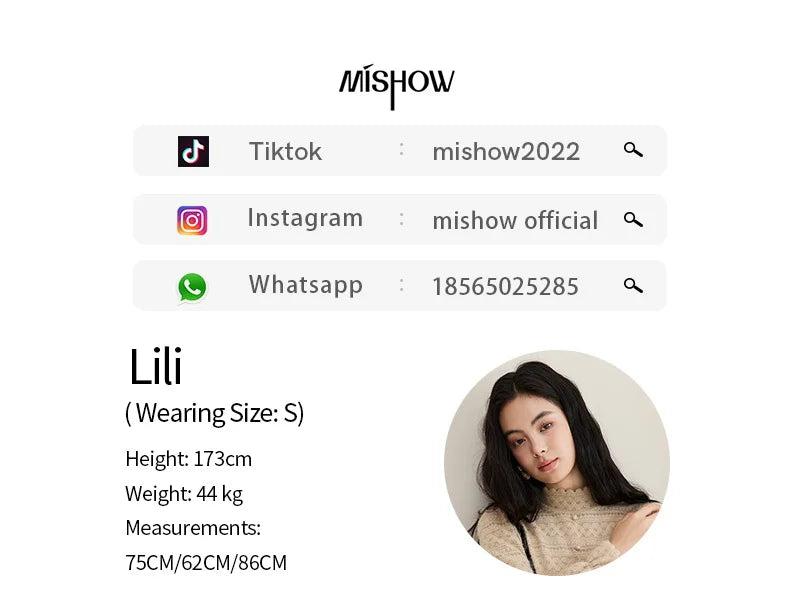 MISHOW Women's Casual Shirt 2025 Autumn Design Sense Elegant Lace Shirt New Half-high Collar Waist Slit Slim Tops MXE48X2501