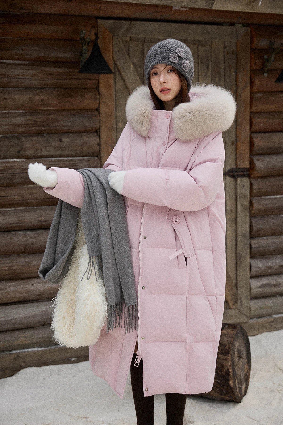 MISHOW Women's Winter Coat with Hood 2025 Fashion Solid Commute Long Down Jacket Windproof Warm Down Coat Luxury MXE51Y0079