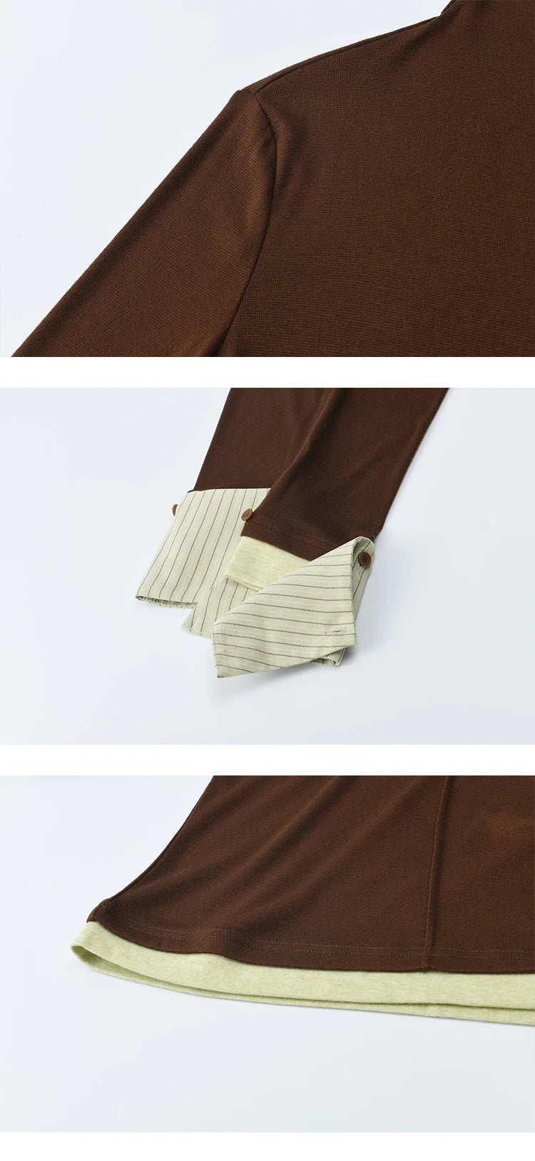 MISHOW Knitted Tops for Women 2025 Autumn New Apricot Stand Collar Long Sleeves Slim Fit with Detachable Cuffs Tops MXE49Z2532