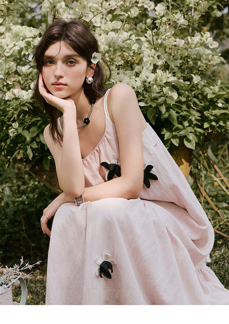 MISHOW Holiday Long Camisole Dress Women Summer 2025 Sleeveless Flower Pleated High Waist Dresses Woman New Fashion MXE31L2191