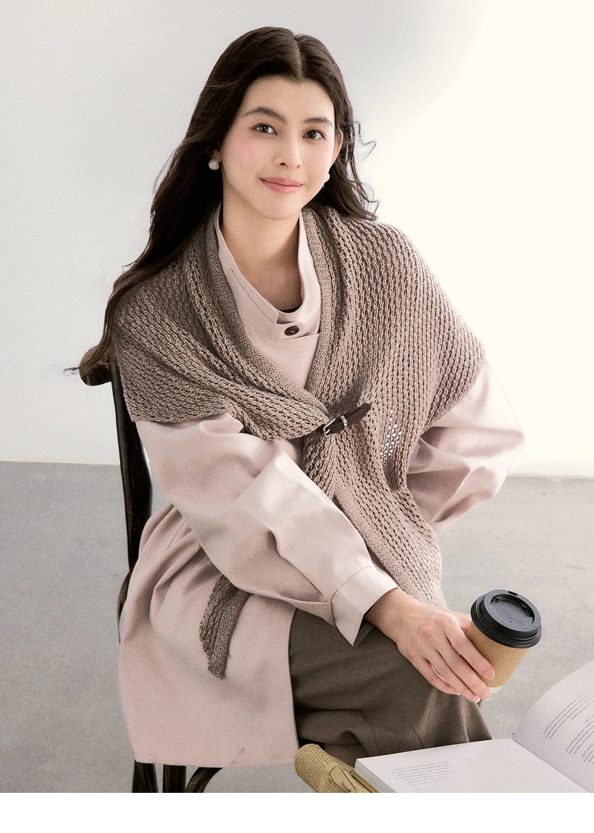 MISHOW Women's Dusty Pink Trench 2026 Spring Stand Collar Belted Coats Raglan Sleeve Casual Mid-Length Windbreaker MXF108W1002