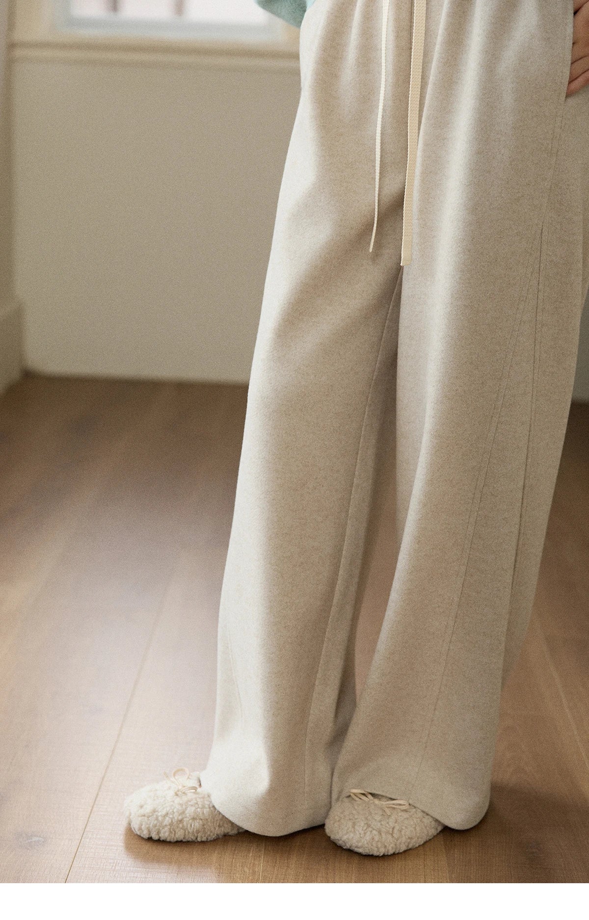 MISHOW Wide-leg Pants for Women 2025 Autumn Winter High Waist Straight Lace-up Loose Pants Retro Casual Slim Pants MXE89K1100