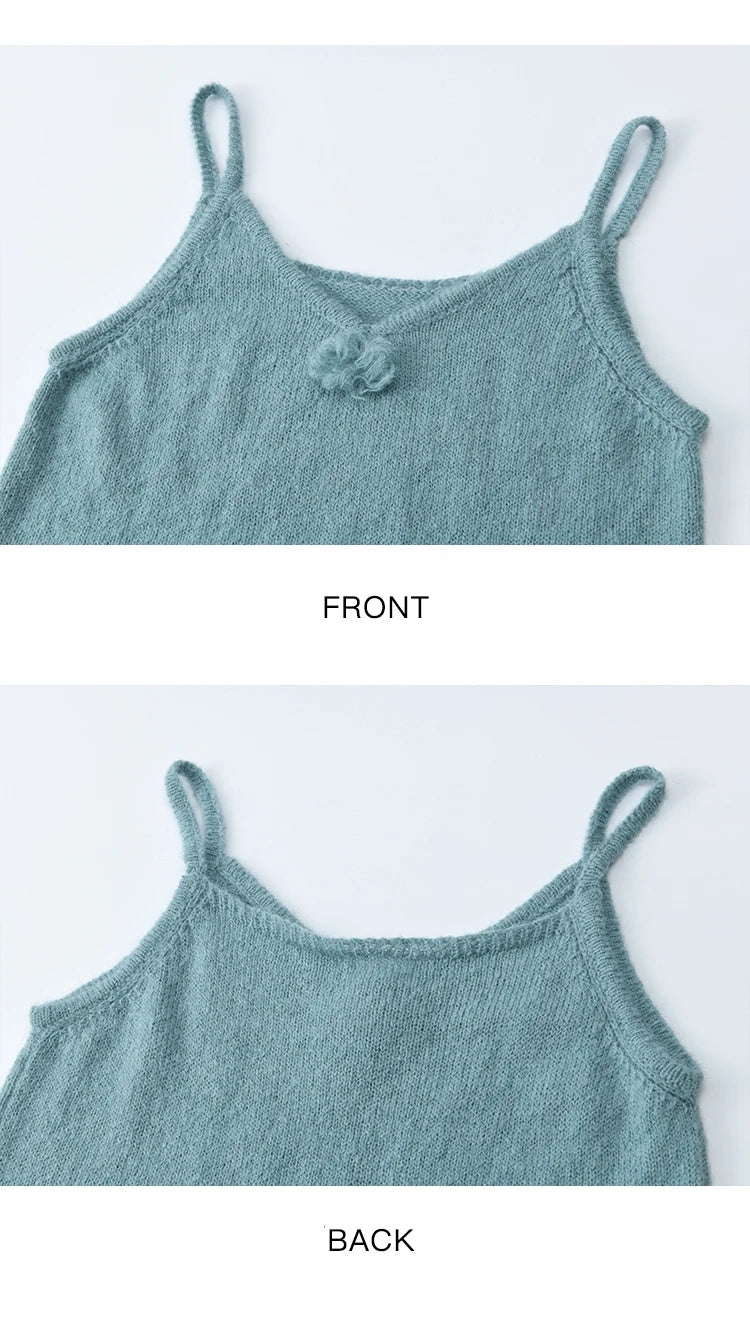 MISHOW Blue Knitted Cardigan Strap Two Piece Set 2025 Autumn Sweater Cardigan Lotus Leaf Edge Flower V-neck Camis Set MXE45T1377