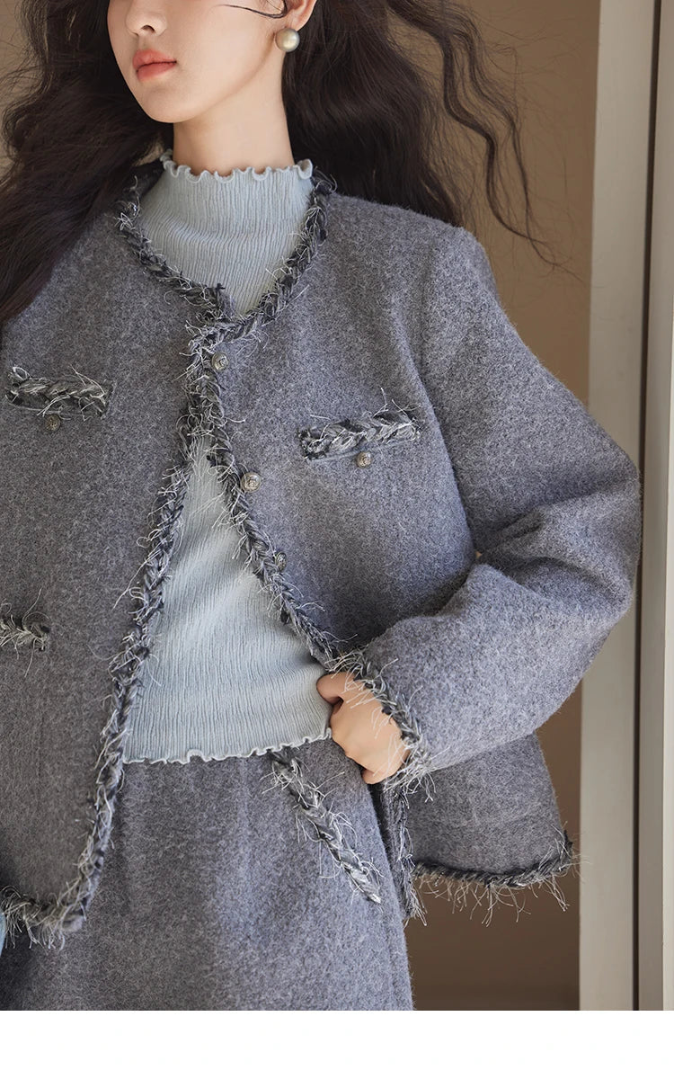 MISHOW Plaid Tweed Jackets Shorts Separately Women Korean Luxruy Gentle Single Breasted Jacket Solid Short Pants MXD35W0489