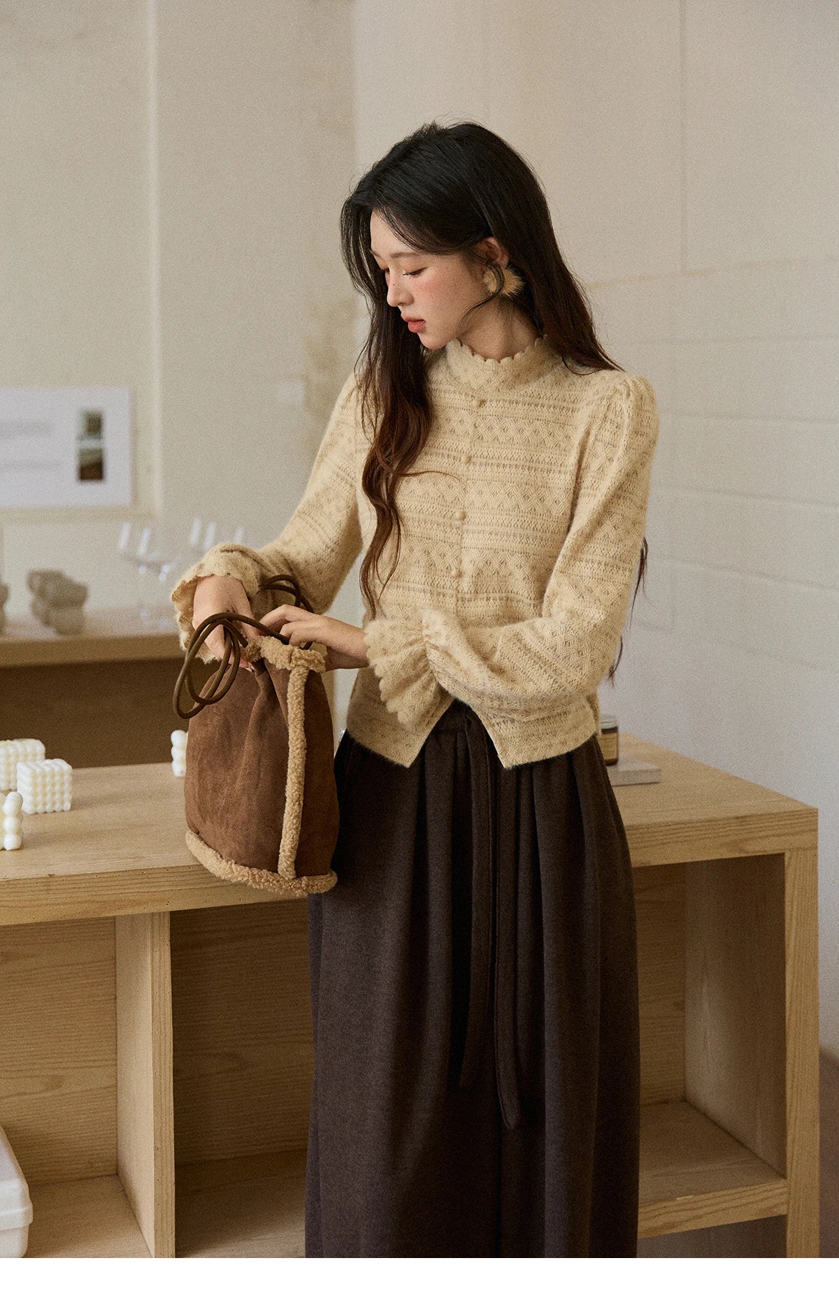 MISHOW Christmas Women's Retro Plaid Jacket 2025 Winter Large Lapel Tops Thickened Cotton-Padded Warm Short Coat MXE87W1004