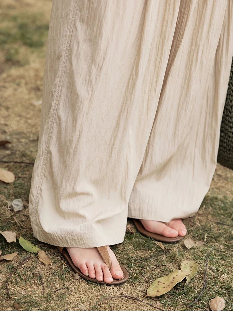 MISHOW Office Lady Summer Pants Women New 2025 Solid Loose High Waist Elastic Wide Cool Wide Leg Pant Female Slimming MXE31K0920