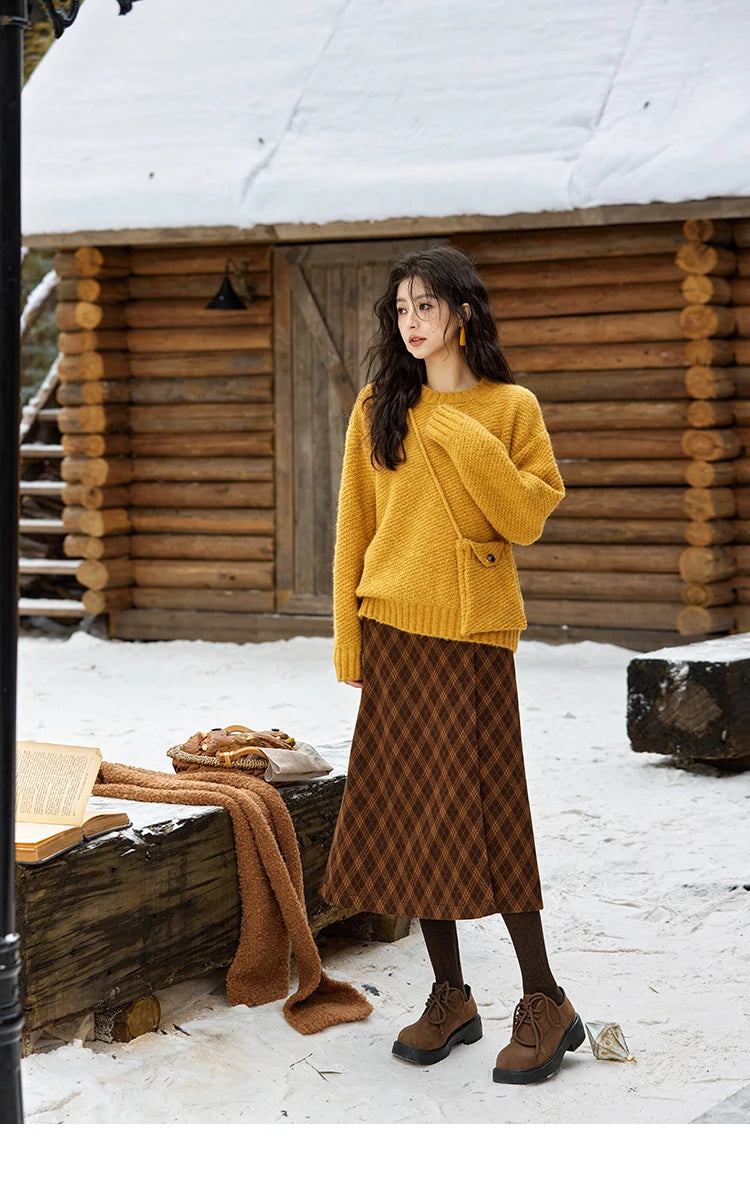 MISHOW Knitted Sweater Daily Leisure Versatile Pullovers Match Bag Oversized Sweater Women Soft Warm Office Lady MXD57Z1083