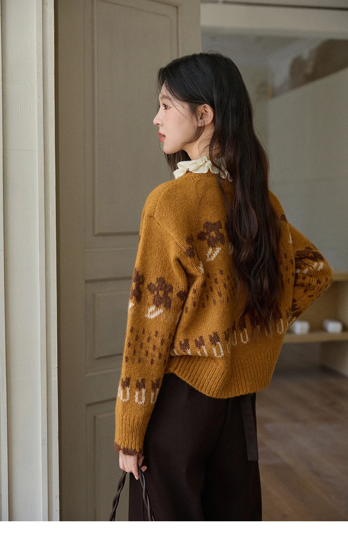 MISHOW Winter 2025 Turtleneck Knit Pullover for Women Thick Warm Fuzzy Cardigan Coat Outerwear Chic Streetwear MXE87Z2699