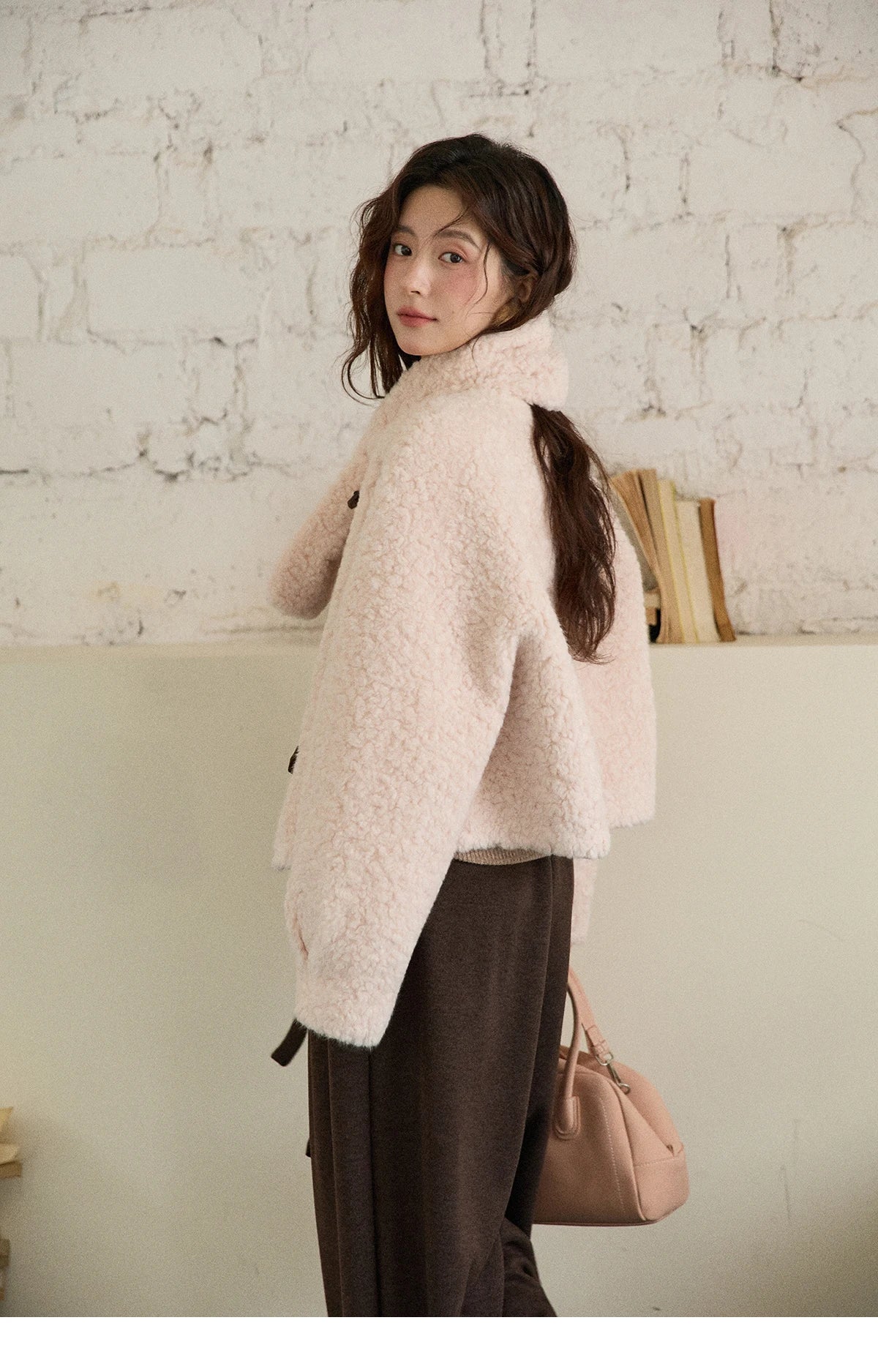 MISHOW Women's Winter Coat 2025 French Style Round Neck Long Sleeve Jacket Loose Commute Toggle Button Warm Outerwear MXE87W0988