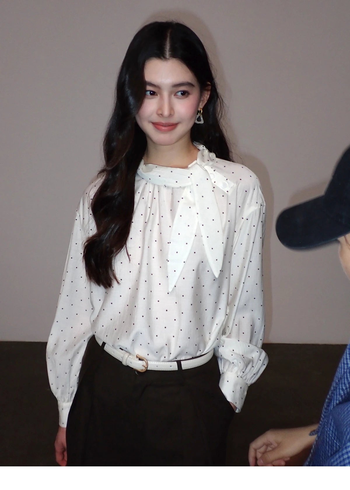 MISHOW Women's White Polka Dot Blouse Spring Bow Tie Neck Sheer Chiffon Blouses Casual Long Sleeve Top Office Lady MXF13X2531