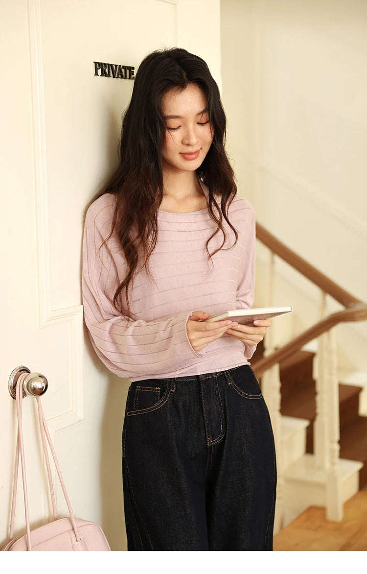 MISHOW Striped Short Hanging Neck Top Two-piece Set 2025 Autumn Wool Blend Knitted Sweater Casual Fashion Top Sets MXE46T1399