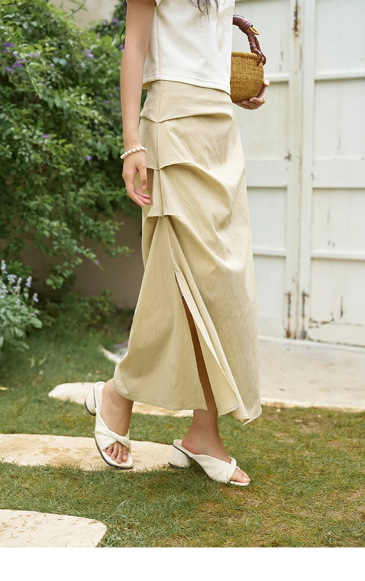 MISHOW Chinese Stand Collar Top Pleated Skirt Separately 2024 Summer Short Ink Painting Printed T-shirt A-line Skirt MXD27T0272