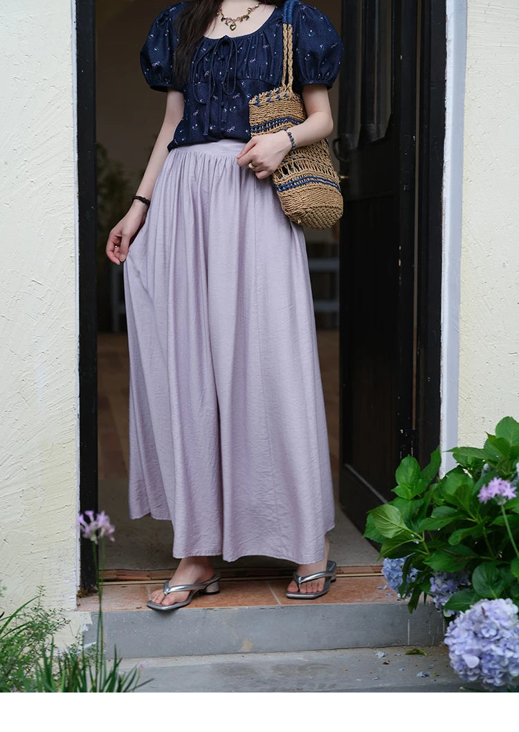 MISHOW Casual Half Skirt for Women 2025 Summer New Office Lady Fashion High Waist Pocket Female Purple Pleated Skirt MXE39B2366