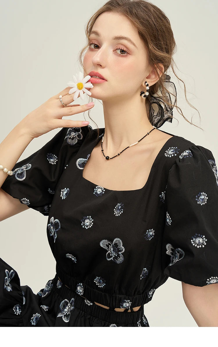 MISHOW High Waist Slim Floral Printing A-line Skirts Temperament Mid Length Skirt 2025 Summer Elastic Waist Skirt MPD21B0398