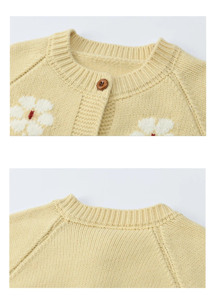 Mishow Yellow Floral Jacquard Retro Cardigan MXE86Z2738