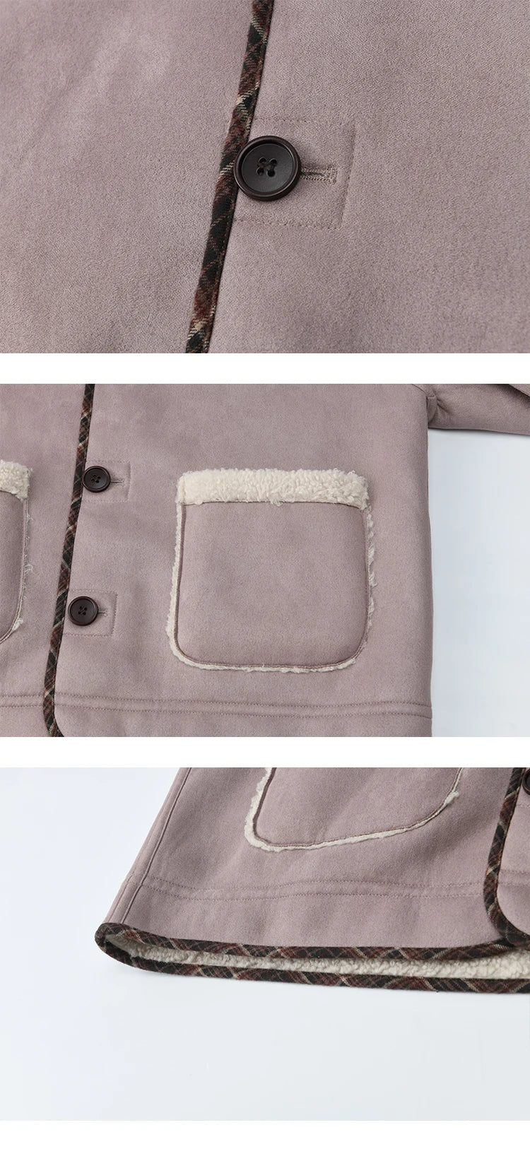 MISHOW Women Purple Coats 2025 Winter Luxury Turn-down Collar Double-sided Jacket Pocket Decoration Windproof Jacket MXE87W0940