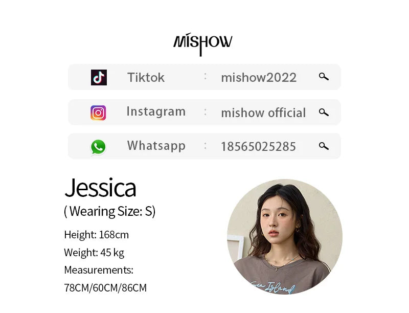 MISHOW Casual Print Shirts Women Summer New 2025 Short Sleeve Round Neck Loose Pure Cotton T-shirt Female Fashion MXE31T0533