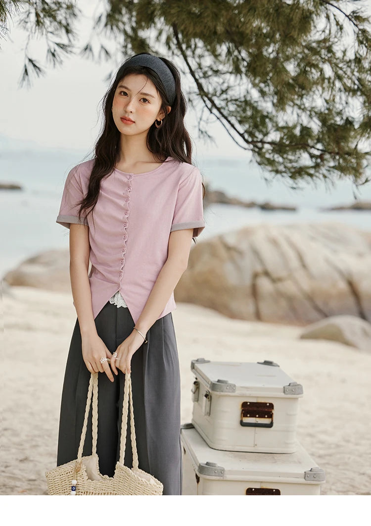 MISHOW Gray Suitable Pant Women 2025 Summer High Waist Retro Long Wide Leg Pants Woman Fashion Office Lady Trousers MXE32K0921