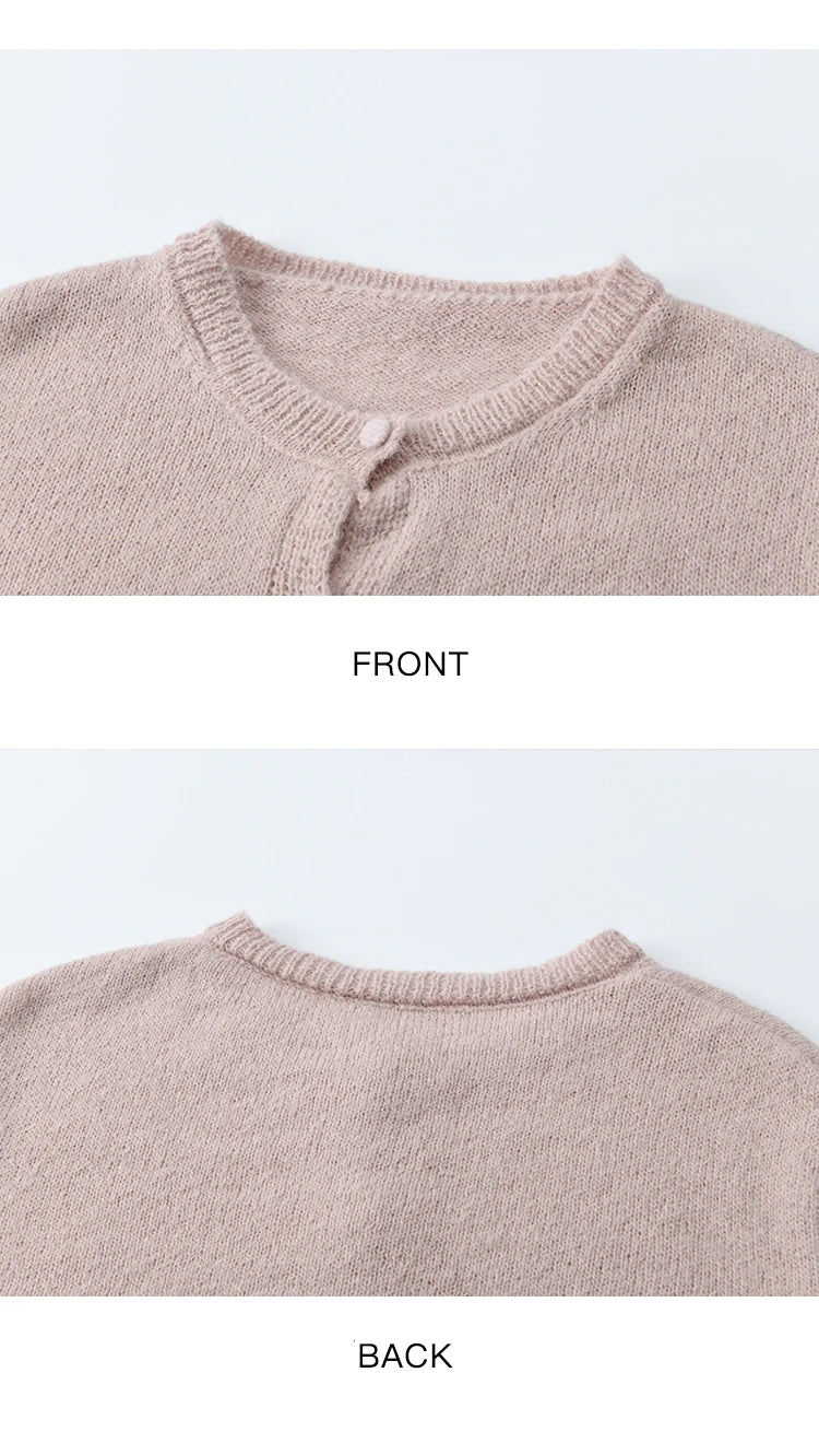 MISHOW Knit Cardigan for Women 2025 Autumn Elegant Pink Crew Neck Cardigan Loose Suspenders Two-piece Suit for Women MXE48T1404