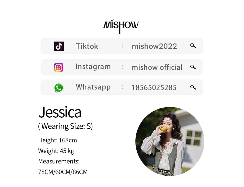 MISHOW Denim Vest Coat Midi Skirt Separately for Women Spring 2025 Korean Retro Washed Cotton Coat Slim A-line Skirt MXE13W0731