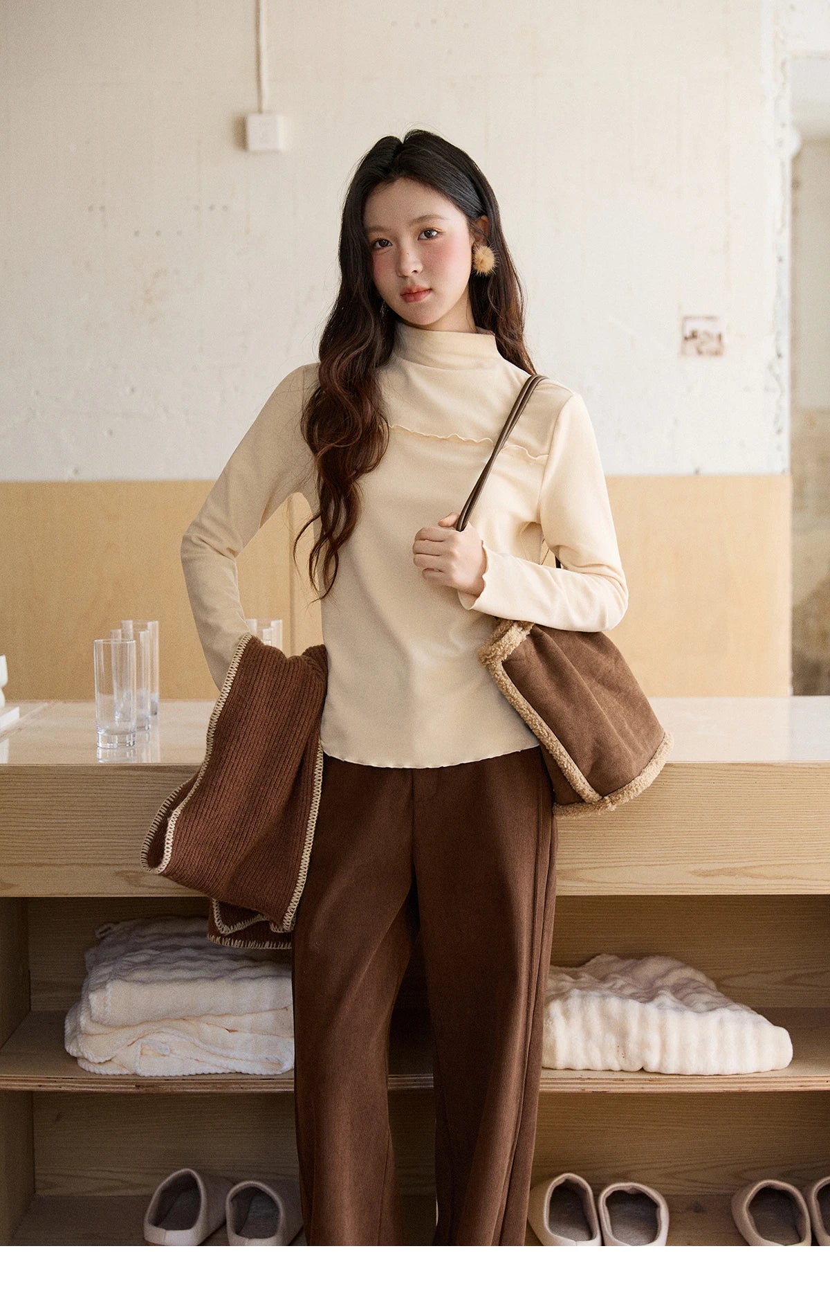 Mishow Multi-Color Thermal Turtleneck Top MXE91Z2784