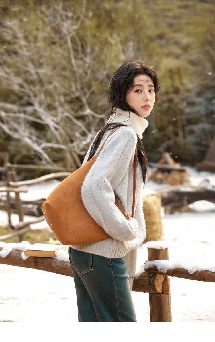 MISHOW Wool Blend Cardigan Pink Sweater 2024 Autumn Winter Women Clothes Sweet Top Knitted Sweater Outerwears MXD56Z1064