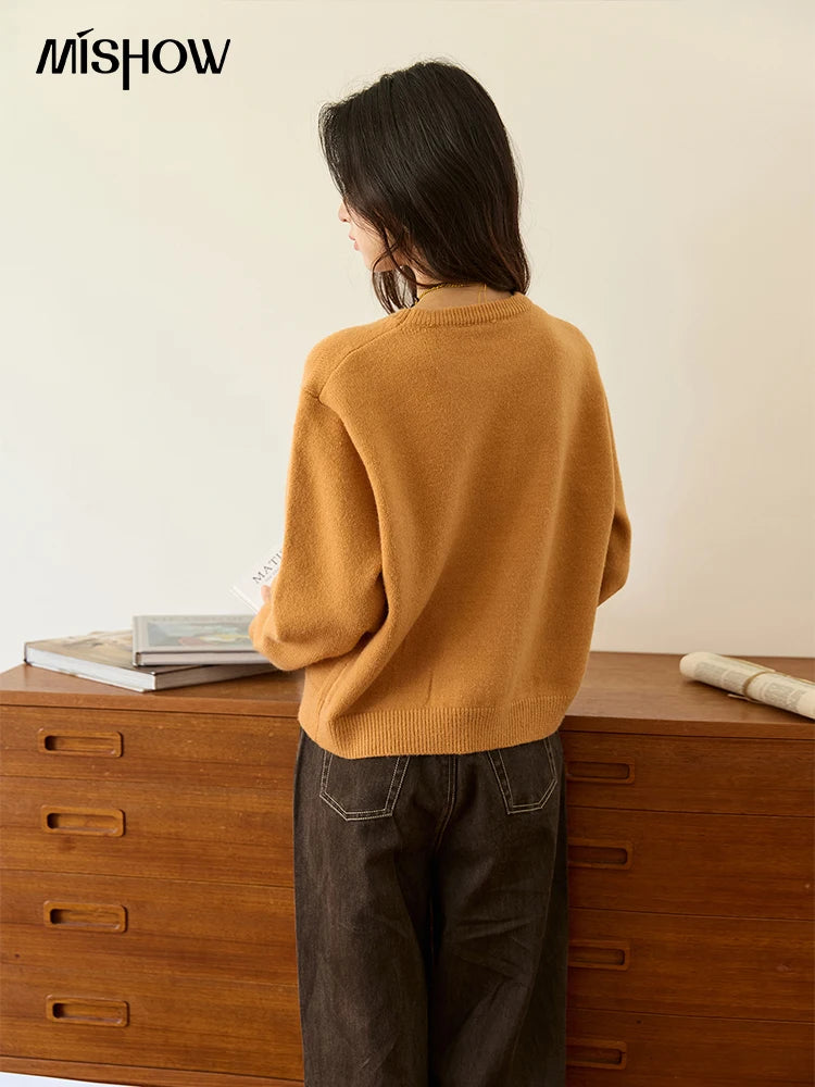 Mishow Orange Sausage Dog Jacquard Pullover MXE48Z2578