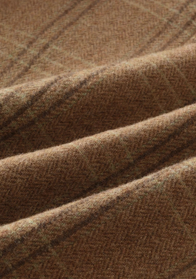 MISHOW Plaid Tweed Coats Midi Skirt Separately Women 2024 Fall Winter Polo Vintage Elegant Jackets Pleated Skirts MXD46W0460