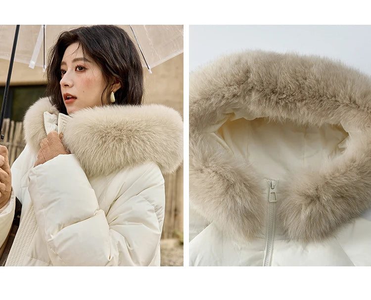 MISHOW Thickened Down Jacket Women's Hooded Zipper Long Sleeved 2024 Winter Korean Basic Warm Sweet Cotton Jacket Top MXD36Y0051