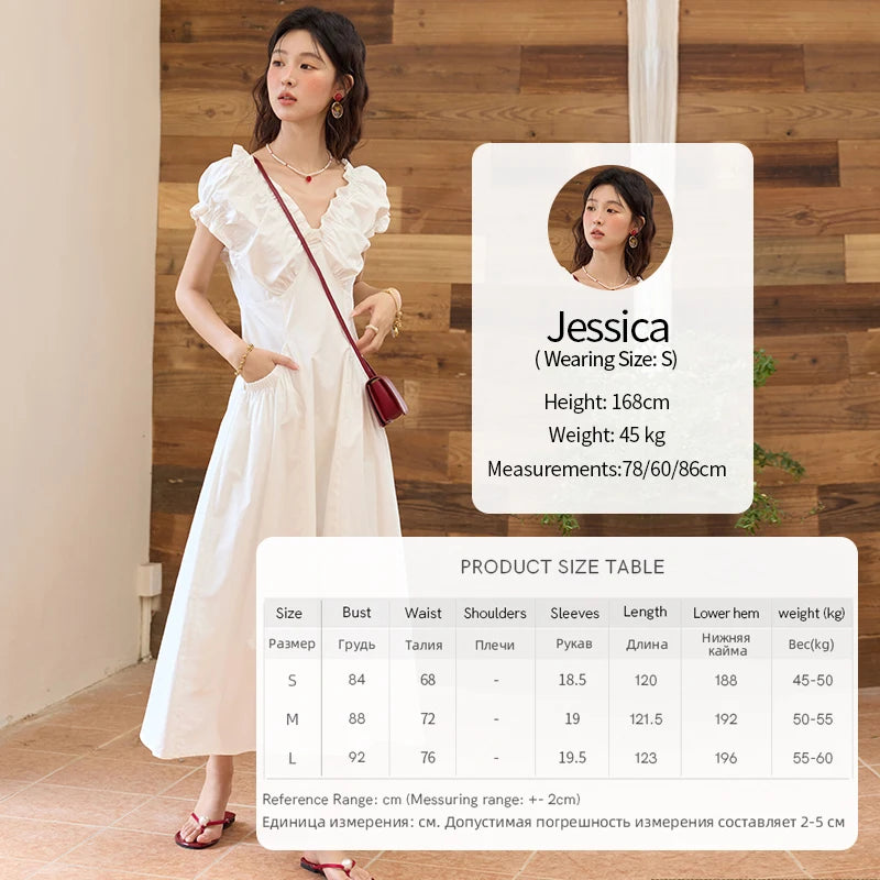 Mishow V-Neck Puff Sleeve Office Midi Dress MXD29L1934