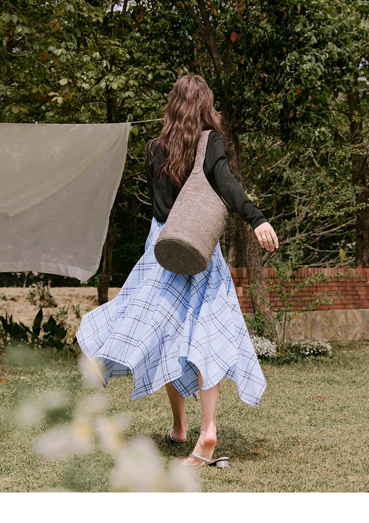 MISHOW Holiday Women's Summer Camisole Dresses 2025 Sleeveless Blue Palid Slim A-line Dress Female New Fashion Thin MXE33L2260