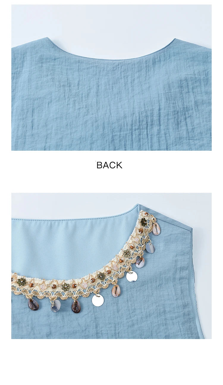 MISHOW Office Lady Summer Vest Skirt Sets Women 2025 Sheel Ribbon Solid Round Neck Tops Loose High Waist Skirt Female MXE32T0556