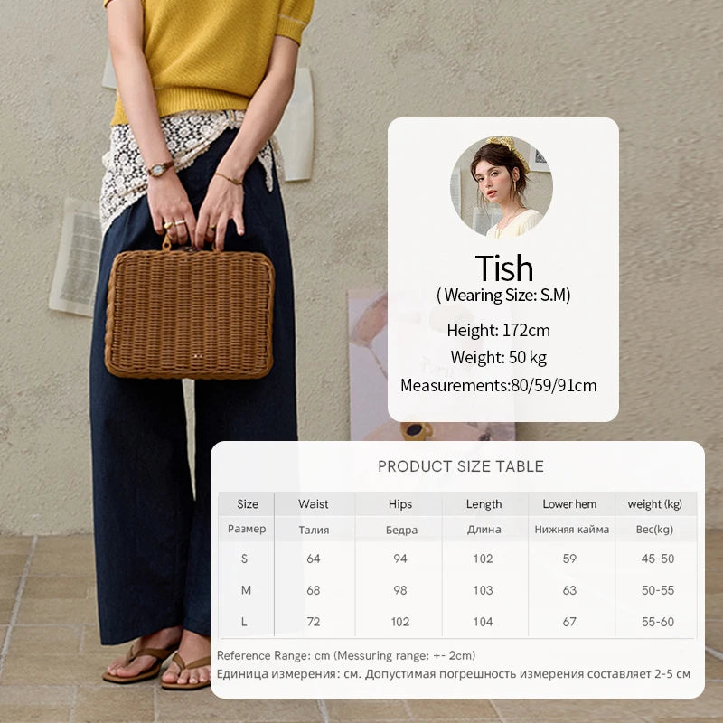 MISHOW Office Lady Summer Pants Women New 2025 Retro Dark Blue High Waist Wide-leg Pants Female Slimming Straight MXE31K0902