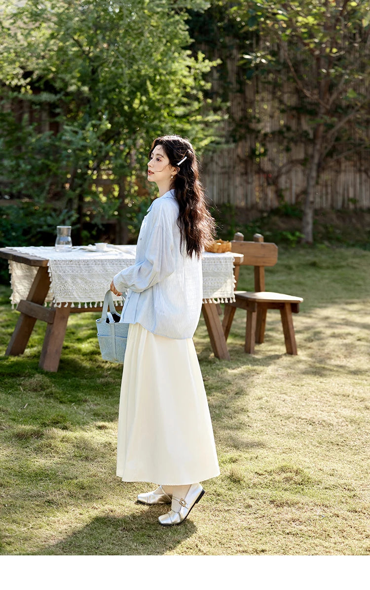 MISHOW Casual Versatile Skirt Women 2025 Spring Solid New A-line Slim Long Skirts Female Fashion High Waist Clothing MXE12B0663